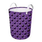 Funny Eggplant Pattern Print Round Laundry Basket