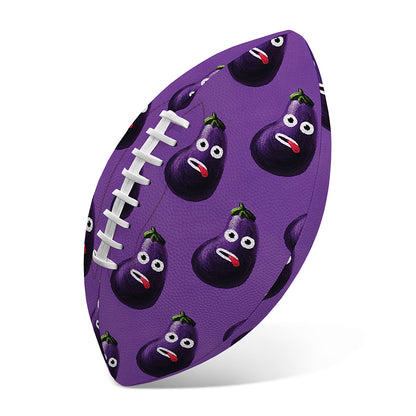 Funny Eggplant Pattern Print Rugby Ball