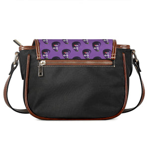 Funny Eggplant Pattern Print Saddle Bag