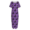 Funny Eggplant Pattern Print Short Sleeve Long Nightdress