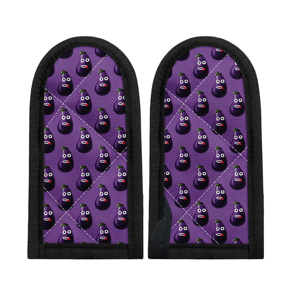 Funny Eggplant Pattern Print Skillet Handle Cover