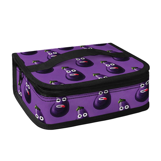 Funny Eggplant Pattern Print Small Lunch Bag