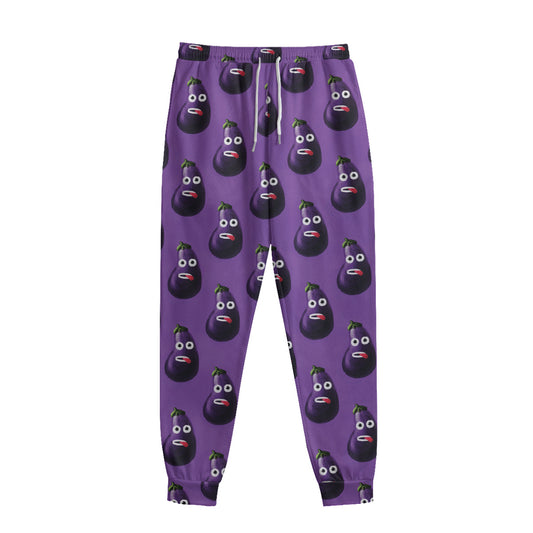 Funny Eggplant Pattern Print Sweatpants