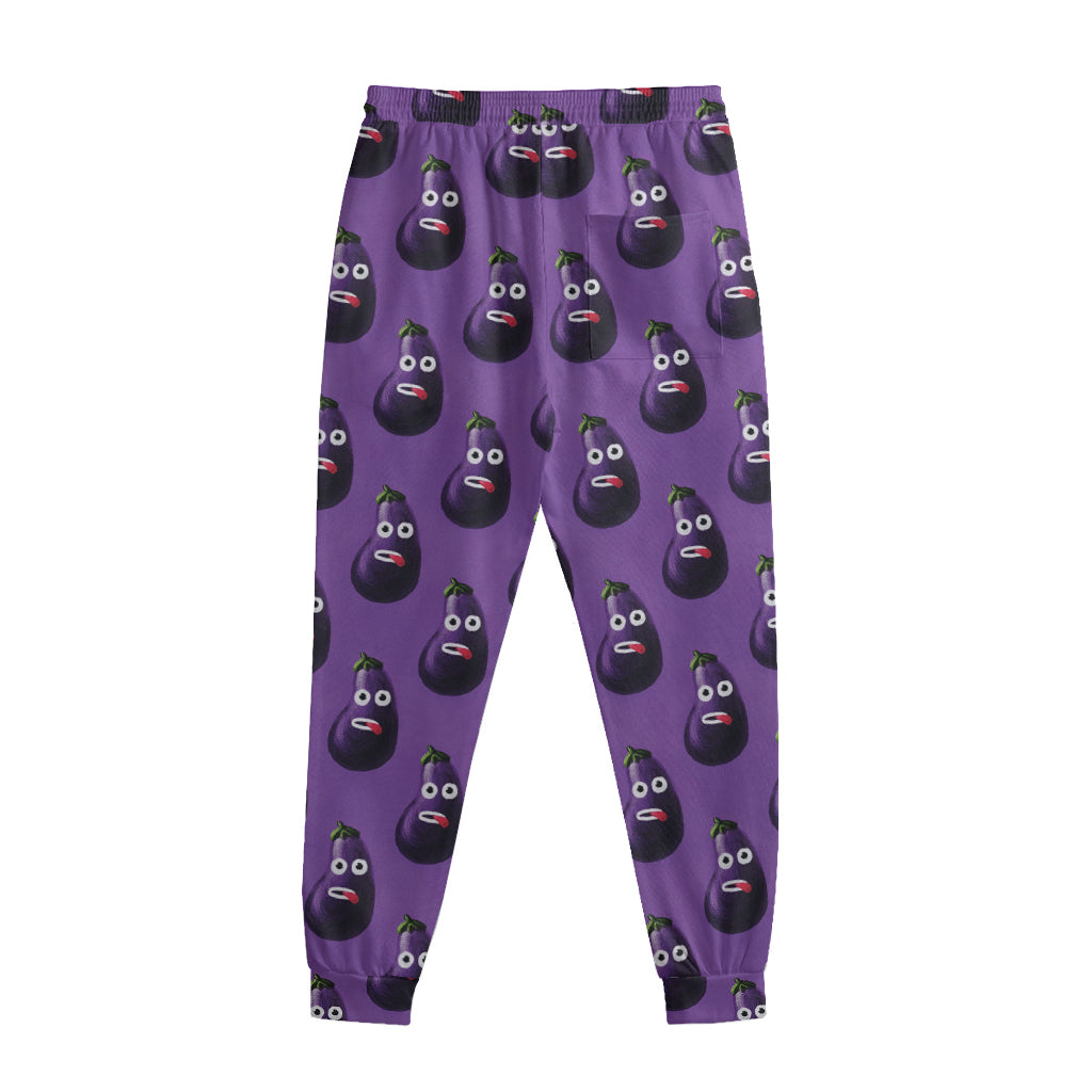 Funny Eggplant Pattern Print Sweatpants