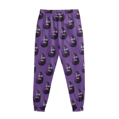 Funny Eggplant Pattern Print Sweatpants