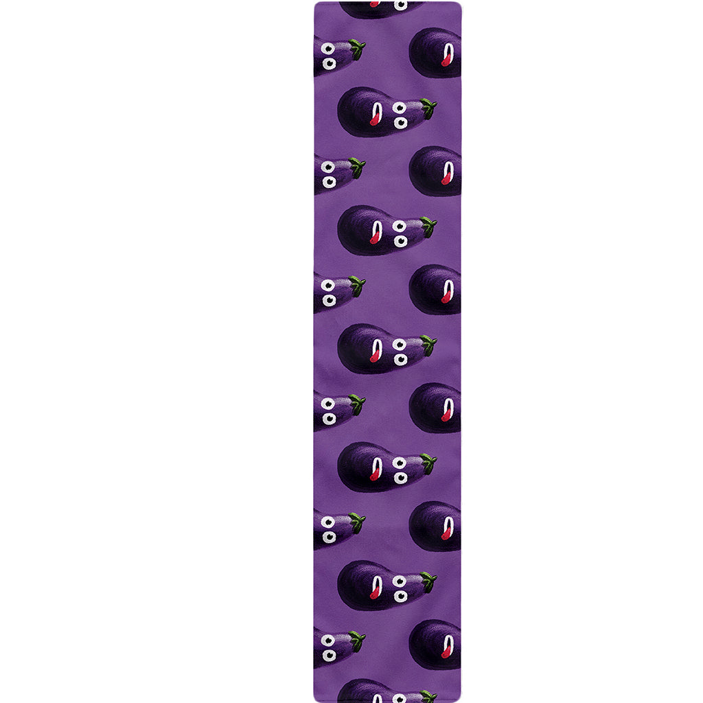 Funny Eggplant Pattern Print Table Runner