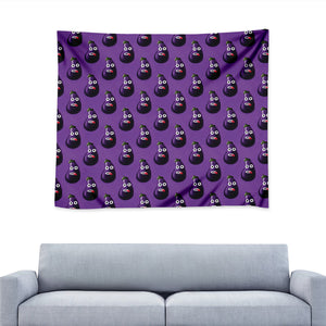 Funny Eggplant Pattern Print Tapestry