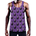 Funny Eggplant Pattern Print Men's Workout Tank Top