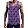 Funny Eggplant Pattern Print Training Tank Top