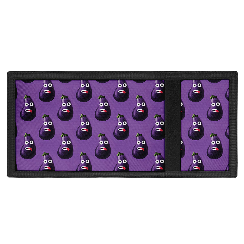 Funny Eggplant Pattern Print Trifold Wallet