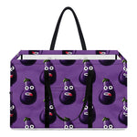 Funny Eggplant Pattern Print Utility Tote Bag