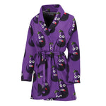 Funny Eggplant Pattern Print Women's Bathrobe