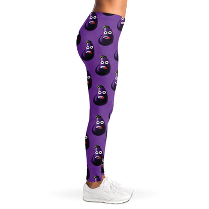 Funny Eggplant Pattern Print Women's Leggings