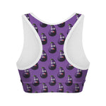 Funny Eggplant Pattern Print Women's Sports Bra