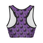 Funny Eggplant Pattern Print Women's Sports Bra