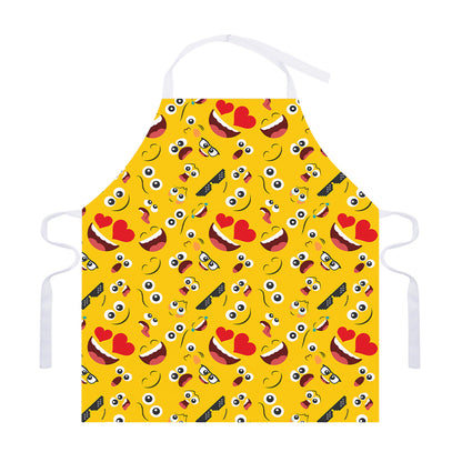 Funny Emoji Pattern Print Adjustable Apron
