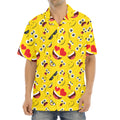 Funny Emoji Pattern Print Aloha Shirt