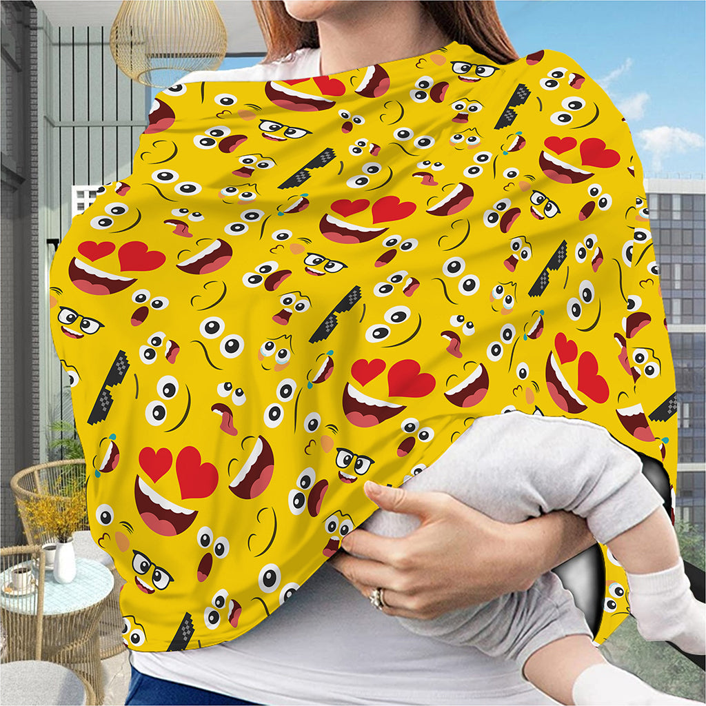 Funny Emoji Pattern Print Baby Seat Cover