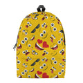 Funny Emoji Pattern Print School Backpack