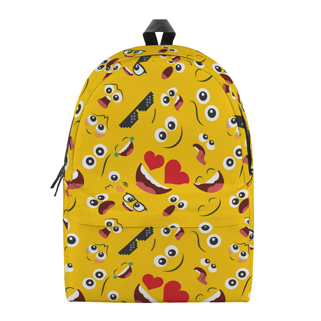 Funny Emoji Pattern Print Backpack