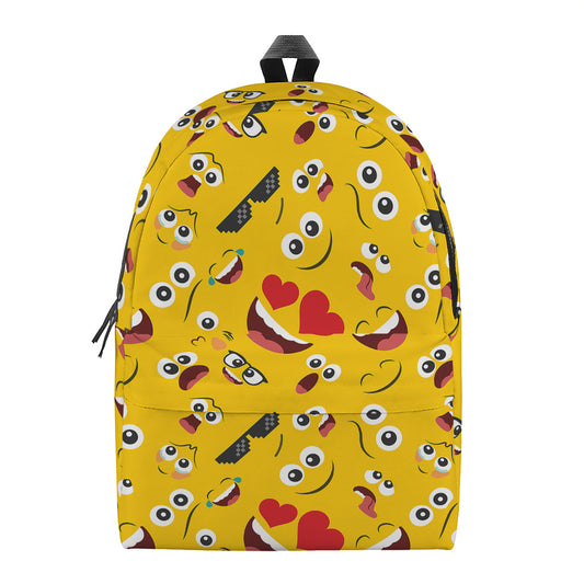 Funny Emoji Pattern Print Backpack