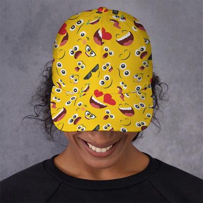 Funny Emoji Pattern Print Baseball Cap