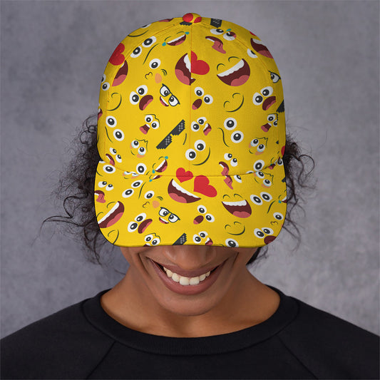 Funny Emoji Pattern Print Baseball Cap