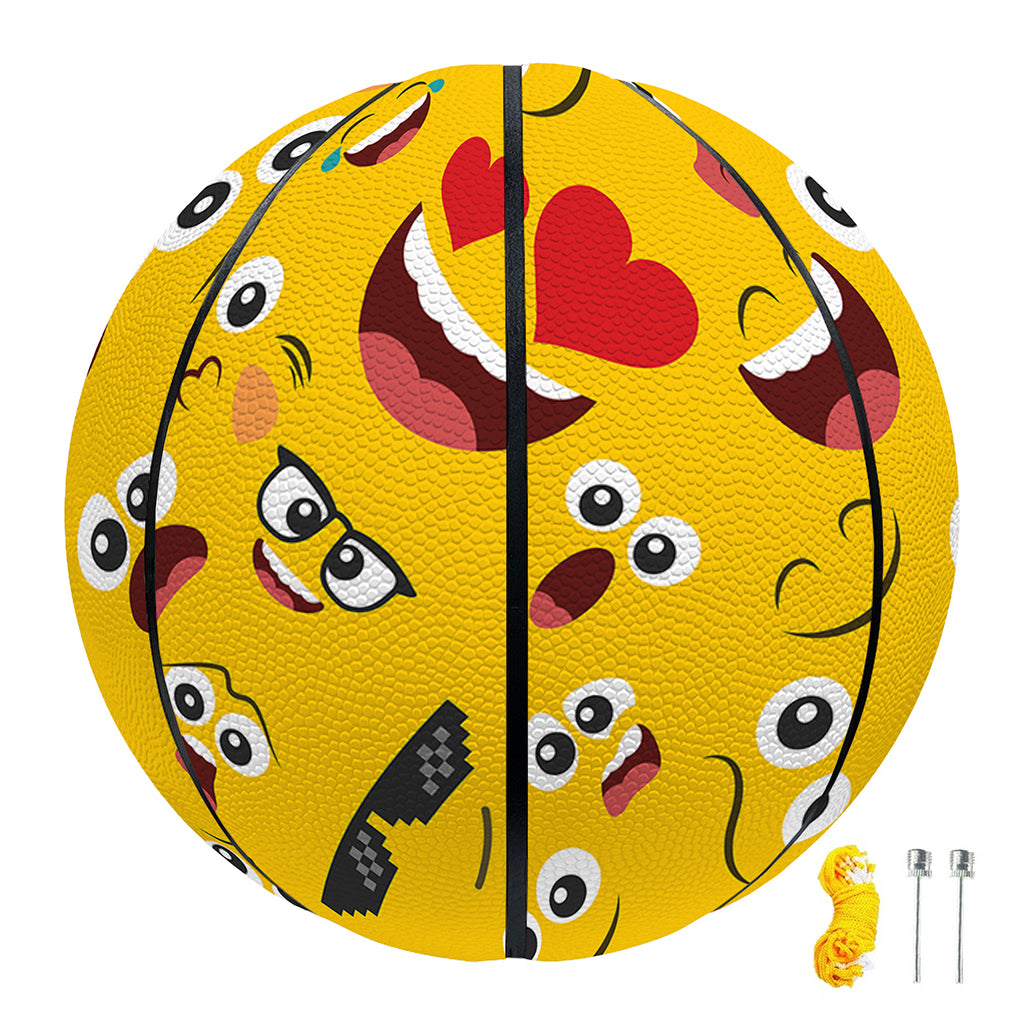 Funny Emoji Pattern Print Basketball