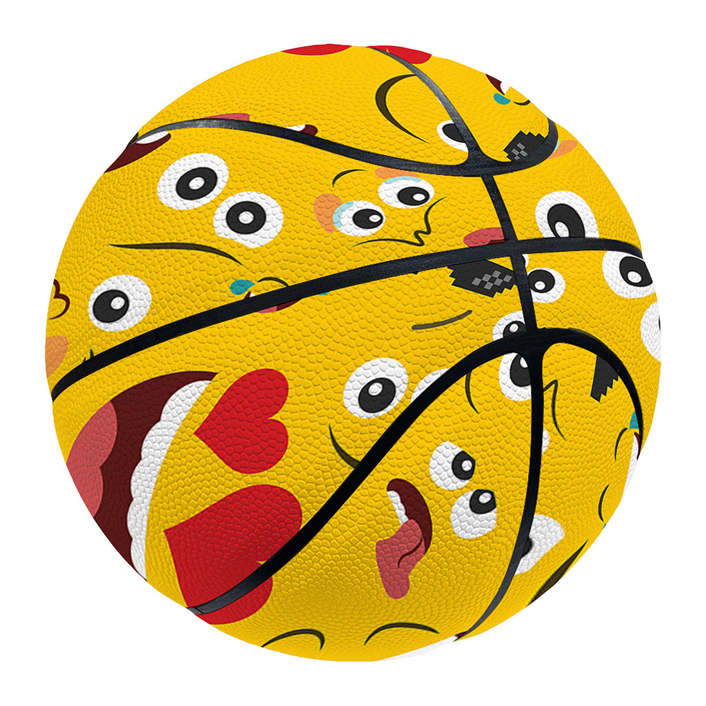 Funny Emoji Pattern Print Basketball