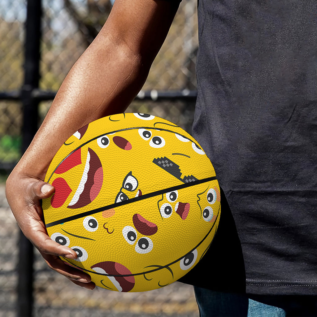Funny Emoji Pattern Print Basketball
