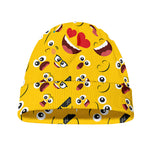 Funny Emoji Pattern Print Beanie