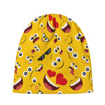 Funny Emoji Pattern Print Beanie