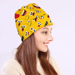 Funny Emoji Pattern Print Beanie