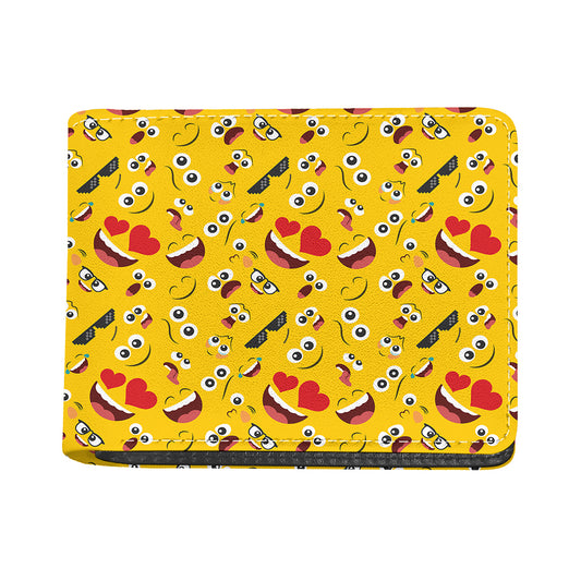 Funny Emoji Pattern Print Bifold Wallet