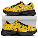 Funny Emoji Pattern Print Black Chunky Shoes