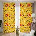 Funny Emoji Pattern Print Dimout Pencil Pleat Curtains