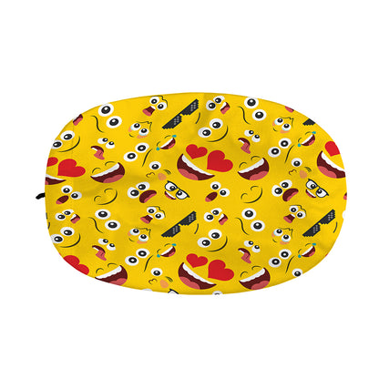 Funny Emoji Pattern Print Car Side Mirror Covers