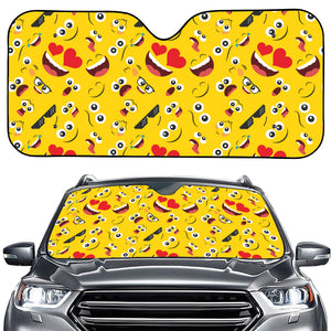 Funny Emoji Pattern Print Car Windshield Sun Shade