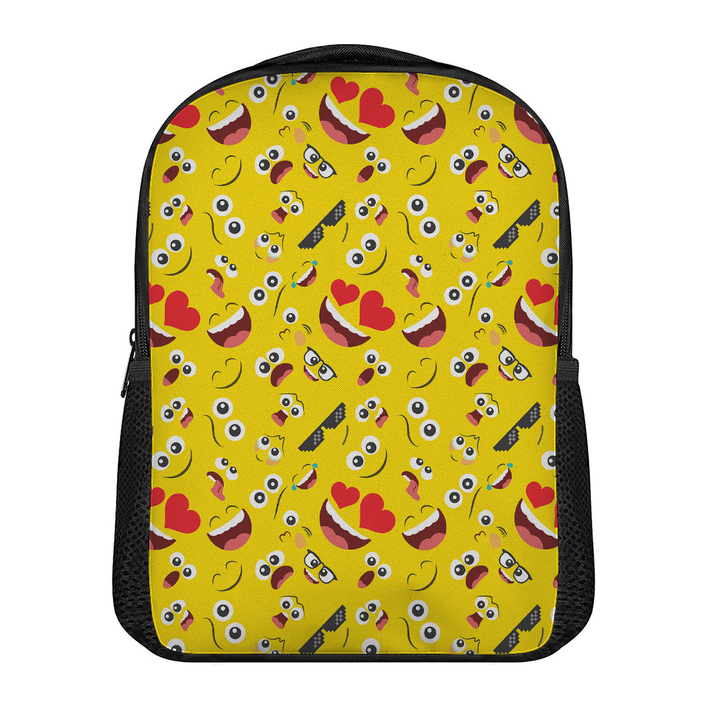 Funny Emoji Pattern Print Casual Backpack