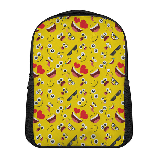 Funny Emoji Pattern Print Casual Backpack