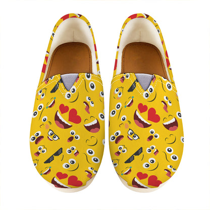 Funny Emoji Pattern Print Casual Shoes