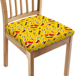 Funny Emoji Pattern Print Chair Cushion Cover