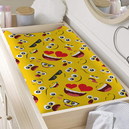 Funny Emoji Pattern Print Changing Pad Cover