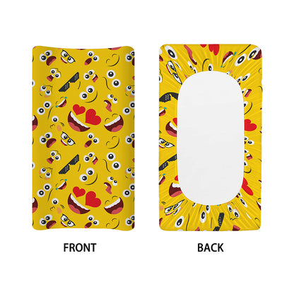 Funny Emoji Pattern Print Changing Pad Cover