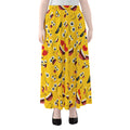 Funny Emoji Pattern Print Chiffon Maxi Skirt