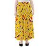 Funny Emoji Pattern Print Chiffon Maxi Skirt