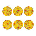 Funny Emoji Pattern Print Coaster Set