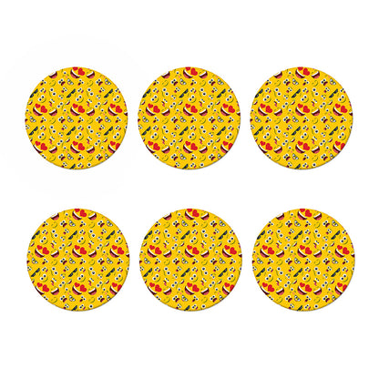 Funny Emoji Pattern Print Coaster Set