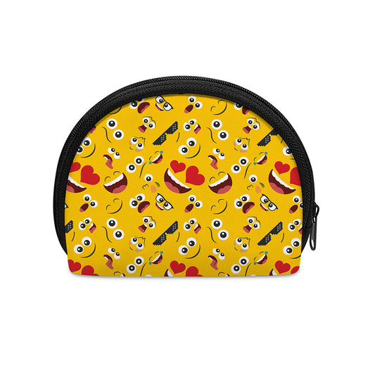 Funny Emoji Pattern Print Coin Purse