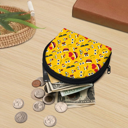 Funny Emoji Pattern Print Coin Purse